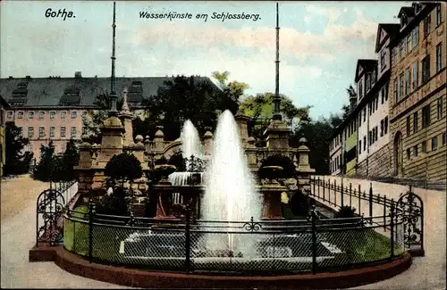 Ak Gotha in Thüringen, Wasserkünste am Schlossberg