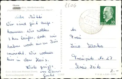 Ak Ohorn in Sachsen, Jugendherberge Martin Andersen Nexö