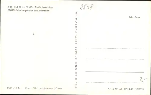 Ak Schmölln in der Oberlausitz, FDGB-Erholungsheim Neuschmölln