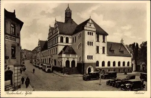 Ak Reichenbach im Vogtland,  Postamt, Omnibusse, Automobile