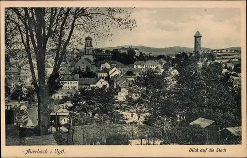 Ak Auerbach im Vogtland, Stadtblick