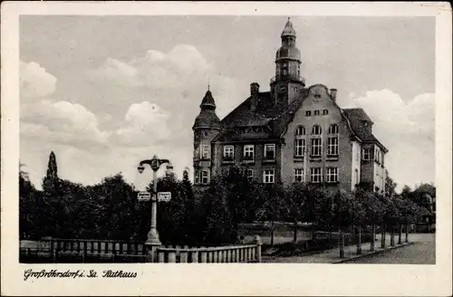 Ak Großröhrsdorf in Sachsen, Rathaus
