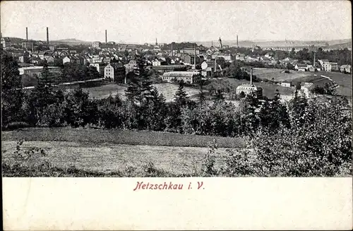Ak Netzschkau im Vogtland, Blick auf den Ort