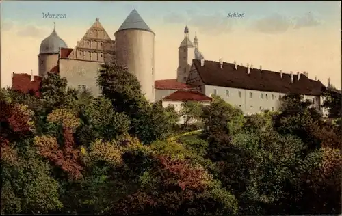 Ak Wurzen in Sachsen, Blick zum Schloss