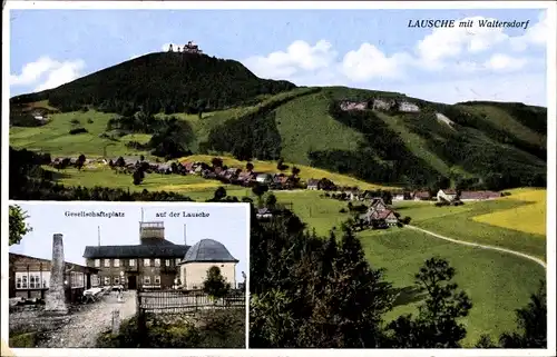 Ak Waltersdorf Großschönau Oberlausitz, Lausche, Panorama, Gesellschaftsplatz