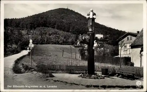 Ak Waltersdorf Großschönau Oberlausitz, Lausche, Der Rübezahl-Wegweiser