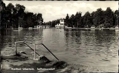 Ak Seifhennersdorf in der Oberlausitz Sachsen, Waldbad Silberteich