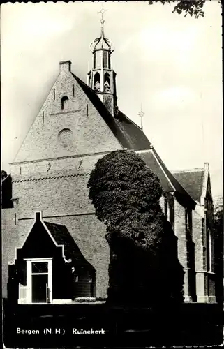 Ak Bergen Nordholland Niederlande, Ruinekerk, Cafe Duinvermaak