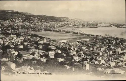 Ak Algier Alger Algerien, Panorama et les coteaux de Mustapha