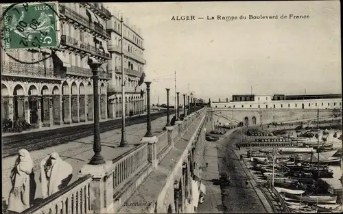 Ak Algier Alger Algerien, La Rampe du Boulevard de France