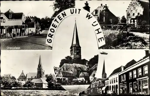 Ak Wijhe Overijssel, De Gelder, Oranjelaan, Langstraat, Kerk