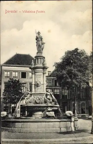Ak Deventer Overijssel Niederlande, Wilhelmina fontein