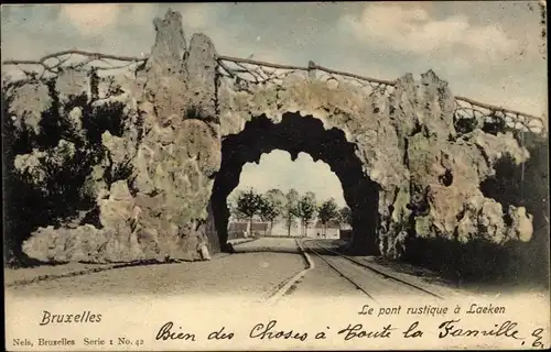 Ak Bruxelles Brüssel, Le pont rustique a Laeken