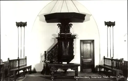 Ak IJsselmuiden Overijssel Niederlande, Interieur Ned. Herv. Kerk