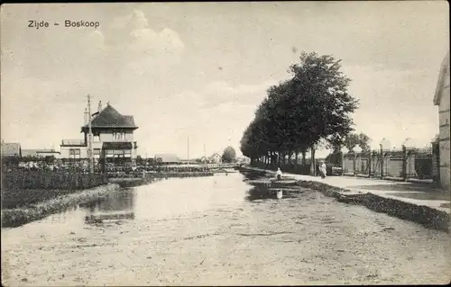 Ak Boskoop Südholland, Zijde, Kanalpartie, Wohnhaus