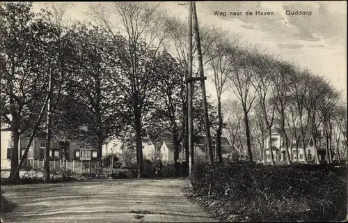 Ak Ouddorp Südholland, Weg naar Haven