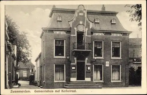 Ak Zwammerdam Südholland, Gemeentehuis met Kerkstraat