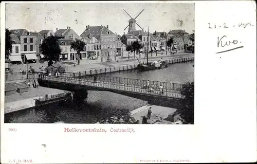 Ak Hellevoetsluis Südholland, Oostzanddijk, Molen