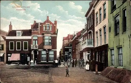 Ak Hellevoetsluis Südholland, Kerkstraat