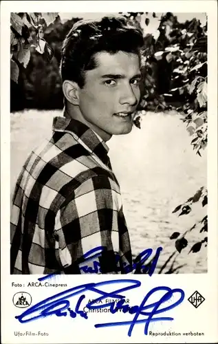 Ak Schauspieler Christian Wolff, Portrait, Ufa Film, Autogramm