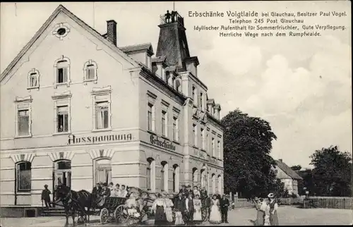 Ak Voigtlaide Glauchau in Sachsen, Gasthaus Erbschänke