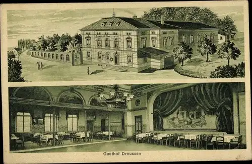 Ak Dreußen Ponitz Altenburger Land Thüringen, Gasthof Dreussen, Saal