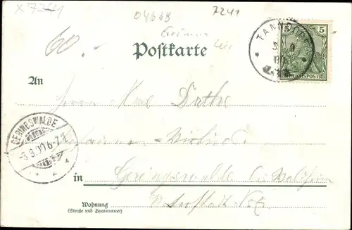 Litho Leipnitz Grimma in Sachsen, Gasthof, Kirche, Schule, Bäckerei