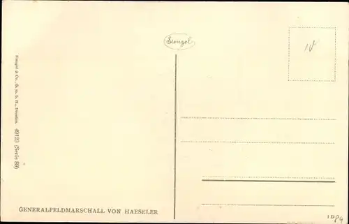 Künstler Ak Generalfeldmarschall Gottlieb von Haeseler, Portrait