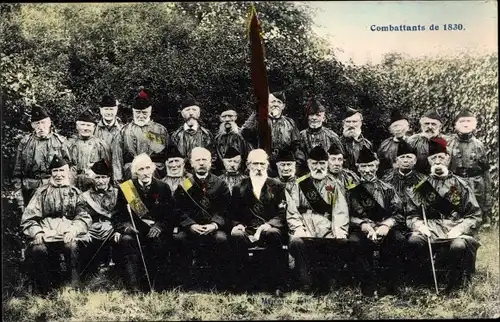 Ak Belgien, Combattants de 1830, belgische Soldaten, Veteranen