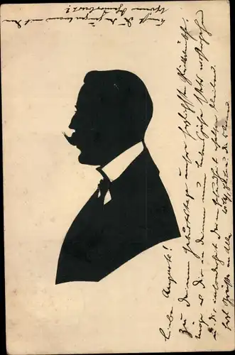 Scherenschnitt Ak Portrait von einem Mann