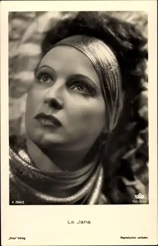 Ak Schauspielerin La Jana, Portrait