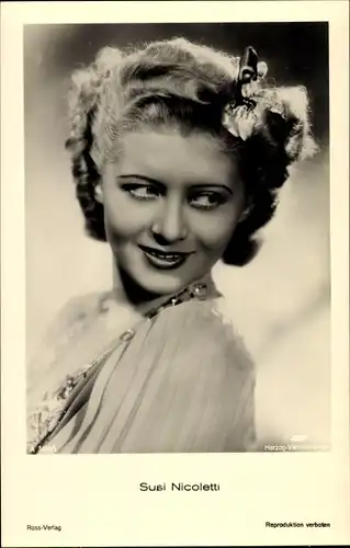 Ak Schauspielerin Susi Nicoletti, Portrait