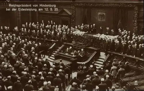 Ak Berlin, Vereidigung des Reichspräsidenten Paul von Hindenburg 1925