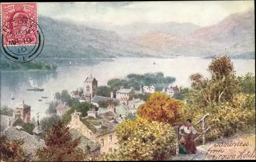 Künstler Ak Wimbush, Bowness on Windermere Cumbria England, Bowness from Crown Hotel
