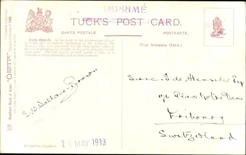 Ak Corfe Castle Dorset England, Church