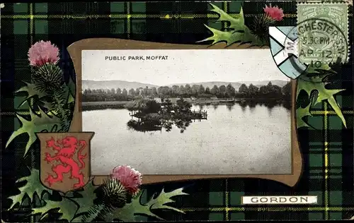 Passepartout Wappen Ak Moffat Schottland, Public Park