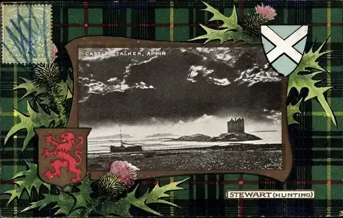 Passepartout Wappen Ak Appin Schottland, Castle Stalker