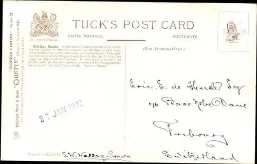 Ak Stirling Schottland, Stirling Castle