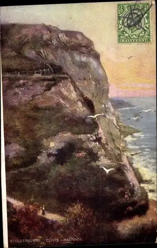 Ak Hastings East Sussex England, Ecclesbourne, Cliffs