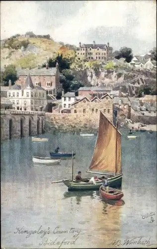 Künstler Ak Wimbush, Bideford Torridge Devon England, Kingsley's Country, Segelpartie