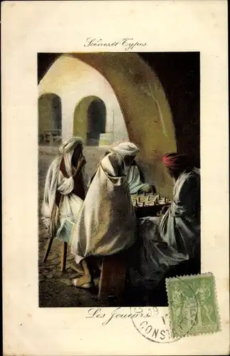 Ak Männer beim Schachspiel