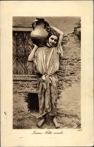 Ak Jeune Fille Arabe, Junge Araberin, Wasserkrug