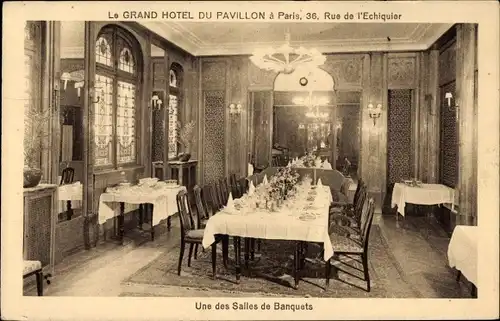 Ak Paris X, Rue de l'Échiquier, Le Grand Hotel du Pavillon, Une des Salles de Banquets