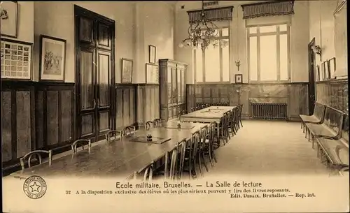 Ak Bruxelles Brüssel, Ecole Militaire, La Salle de lecture