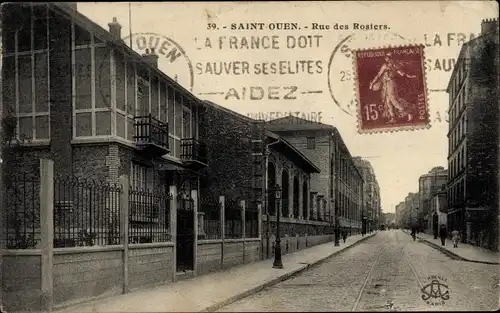 Ak Saint Ouen Seine Saint Denis, Rue des Rosiers