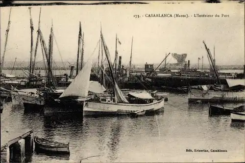 Ak Casablanca Marokko, le Port, Boote
