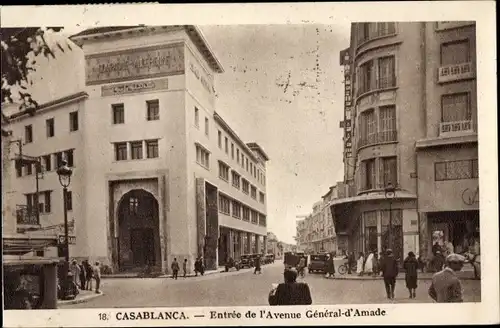 Ak Casablanca Marokko, Avenue General d'Amade