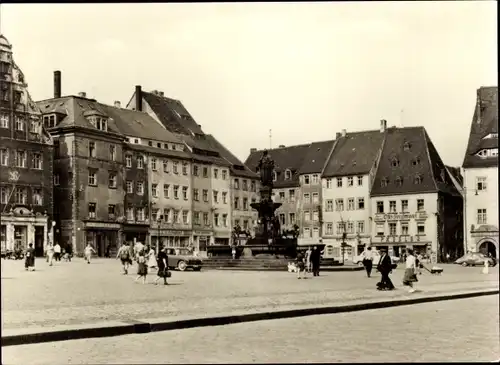 Ak Freiberg in Sachsen, Obermarkt, Brunnen