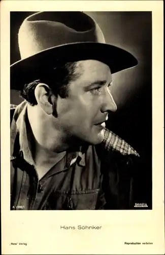 Ak Schauspieler Hans Söhnker, Portrait mit Hut