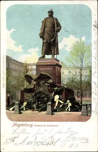 Ak Magdeburg, Bismarck Denkmal